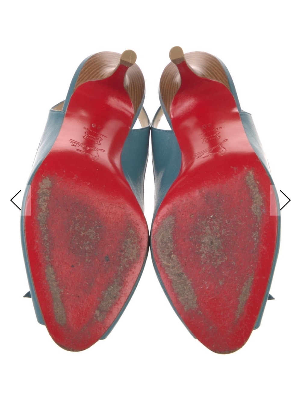 Christian Louboutin Teal Slingback Peep-Toe Pump - Picture 5 of 5